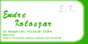 endre koloszar business card